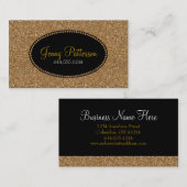 金ゴールドのグリッターのかわいらしくエレガントでガーリーな名刺 名刺 (正面/裏面)