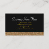 金ゴールドのグリッターのかわいらしくエレガントでガーリーな名刺 名刺 (裏面)