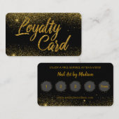 金ゴールドのグリッターのきらめくの塵 ロイヤリティカード (正面/裏面)
