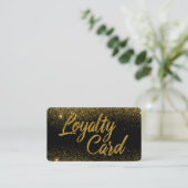 金ゴールドのグリッターのきらめくの塵 ロイヤリティカード (スタンド正面)
