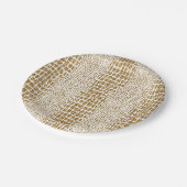 金ゴールドのグリッターのわにプリント ペーパープレート (アングル)