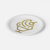 金ゴールドのグリッターのアイスクリームのサンデーの紙皿 ペーパープレート (アングル)