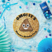 金ゴールドのグリッターのウンチのEmojiの紙皿 ペーパープレート (パーティー)