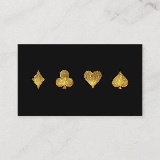 金ゴールドのグリッターのカジノの賭博の名刺 名刺 (正面)