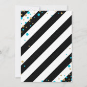 金ゴールドのグリッターのターコイズはベビーシャワーを振りかけます 招待状 (裏面)