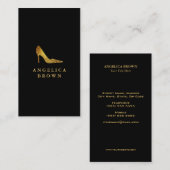 金ゴールドのグリッターのハイヒールの靴の名刺 名刺 (正面/裏面)