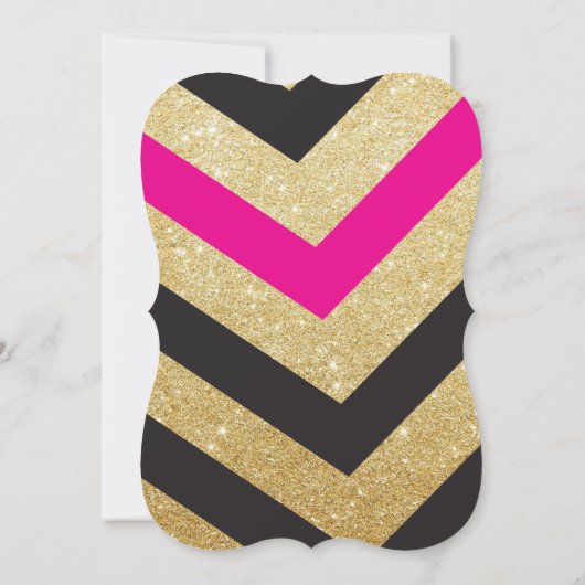 金ゴールドのグリッターのパイナップルシックなブライダルシャワーの招待 招待状 (裏面)