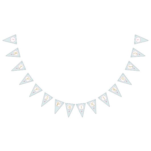 金ゴールドのグリッターのフラミンゴの第1誕生日の長旗の旗 バンティングフラッグ (全)