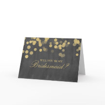 金ゴールドのグリッターのブライダルパーティの要求カード
