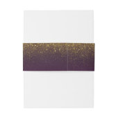 金ゴールドのグリッターのプラムヴィンテージの結婚 招待状ベリーバンド (裏面例)