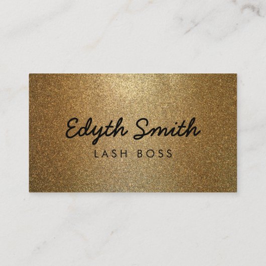 金ゴールドのグリッターのマスカラかまつげの名刺 名刺 (裏面)