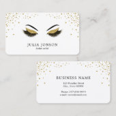 金ゴールドのグリッターのメーキャップアーティストが付いているモダンな鞭 名刺 (正面/裏面)
