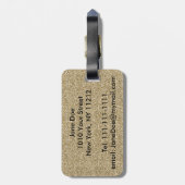 金ゴールドのグリッターのヤシの木の黒くか白い荷物のラベル ラゲッジタグ (裏面縦)