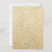 金ゴールドのグリッターの婚約の招待がある氏及び夫人 招待状 (裏面)