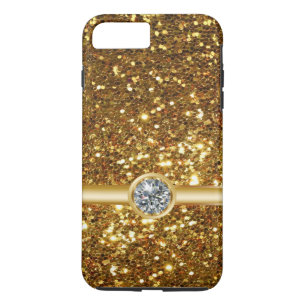 金ゴールドのグリッターの宝石 iPhone 8 PLUS/7 PLUSケース