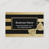 金ゴールドのグリッターの弓名刺 名刺 (裏面)