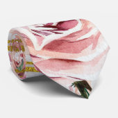 金ゴールドのグリッターの水彩画のバラは縞で飾ります ネクタイ (ロール)