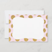 金ゴールドのグリッターの点のピンクのモダンは感謝していしています サンキューカード (裏面)