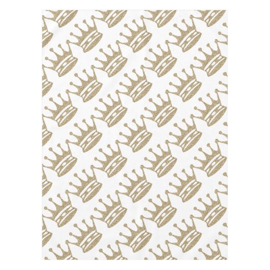 金ゴールドのグリッターの王冠 テーブルクロス (正面)