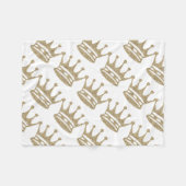 金ゴールドのグリッターの王冠 フリースブランケット (正面(横))