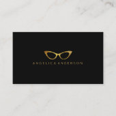 金ゴールドのグリッターの目ガラスの名刺 名刺 (正面)