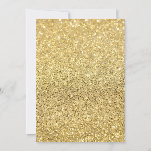金ゴールドのグリッターの第5誕生日の招待状 招待状 (裏面)