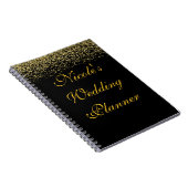 金ゴールドのグリッターの紙吹雪のウェディングプランナーのノート ノートブック (右側)