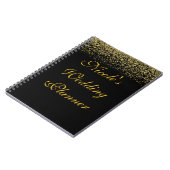 金ゴールドのグリッターの紙吹雪のウェディングプランナーのノート ノートブック (左側)