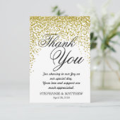 金ゴールドのグリッターの紙吹雪のサンキューカード サンキューカード (スタンド正面)