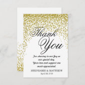 金ゴールドのグリッターの紙吹雪のサンキューカード サンキューカード (正面/裏面)