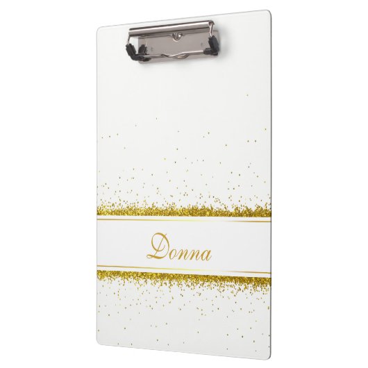 金ゴールドのグリッターの紙吹雪の名前-クリップボード クリップボード (左)