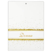 金ゴールドのグリッターの紙吹雪の名前-クリップボード クリップボード (裏面)