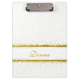 金ゴールドのグリッターの紙吹雪の名前-クリップボード クリップボード