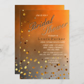 金ゴールドのグリッターの紙吹雪の日没のブライダルシャワーの結婚 招待状 (正面/裏面)