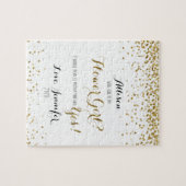 金ゴールドのグリッターの紙吹雪私のフラワー・ガールです ジグソーパズル (横)