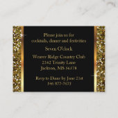 金ゴールドのグリッターの紙吹雪 エンクロージャーカード (裏面)