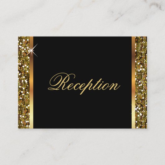 金ゴールドのグリッターの紙吹雪 エンクロージャーカード (正面)