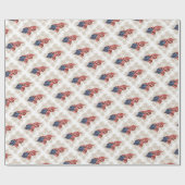 金ゴールドのグリッターの花火が付いているヴィンテージの米国旗 ラッピングペーパー (フラット)