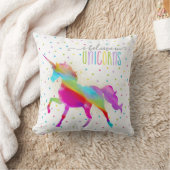 金ゴールドのグリッターの虹のユニコーン クッション (ブランケット)