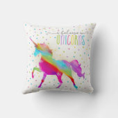 金ゴールドのグリッターの虹のユニコーン クッション (裏面)