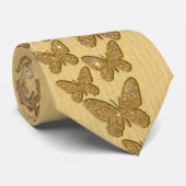 金ゴールドのグリッターの蝶 ネクタイ (ロール)
