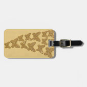 金ゴールドのグリッターの蝶 ラゲッジタグ (正面横)