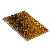 金ゴールドのグリッターの螺線形ノート ノートブック (右側)