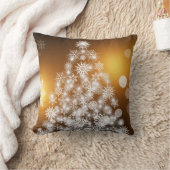 金ゴールドのグリッターの装飾的なメリークリスマスの木 クッション (ブランケット)