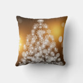 金ゴールドのグリッターの装飾的なメリークリスマスの木 クッション (裏面)