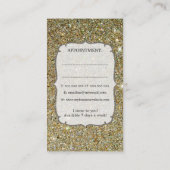 金ゴールドのグリッターの輝きの美容師のアポイントメント 予約カード (裏面)