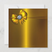 金ゴールドのグリッターの金ゴールドの弓ブライダルシャワー招待状 招待状 (裏面)