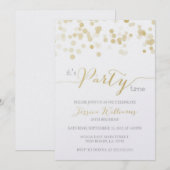 金ゴールドのグリッターの金属サンプル 招待状 (正面/裏面)