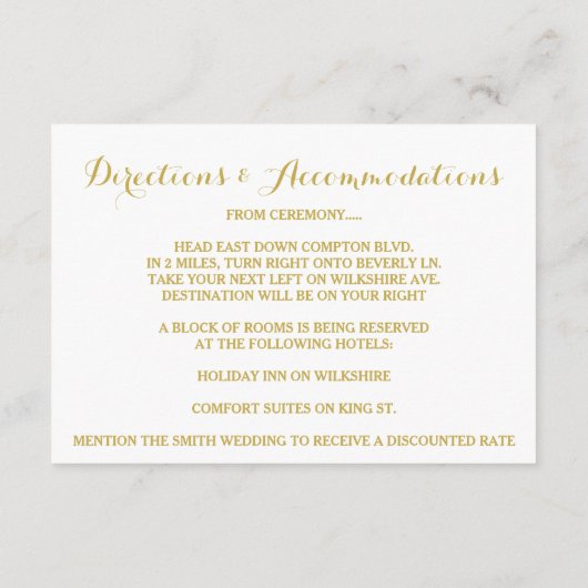 金ゴールドのグリッターの雪片の冬の披露宴カード エンクロージャーカード (裏面)