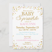 金ゴールドのグリッターの青いピンクの黄色はベビーシャワーを振りかけます 招待状 (正面)